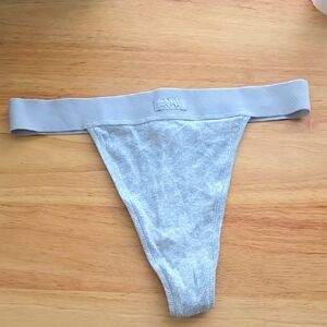 Skims Cotton Rib Thong Light Heather Grey Medium #80